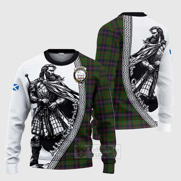 Cochrane Tartan Clan Crest Knitted Sweater with Highlander Warrior Celtic Style Unisex - Tartan Vibes Clothing