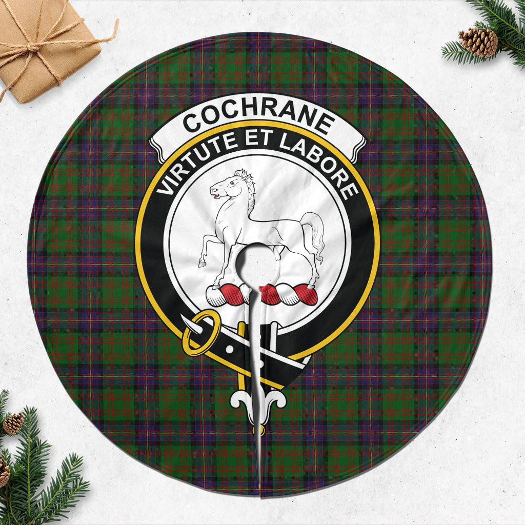 Cochrane Tartan Christmas Tree Skirt with Family Crest - Tartanvibesclothing