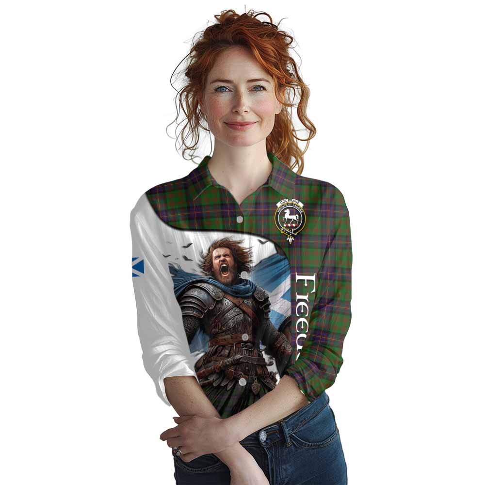 Tartan Vibes Clothing Cochrane Crest Tartan Women's Casual Shirt Inspired by the Freedom of Scottish Warrior