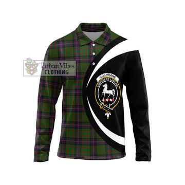 Cochrane Tartan Long Sleeve Polo Shirt with Family Crest Circle Style