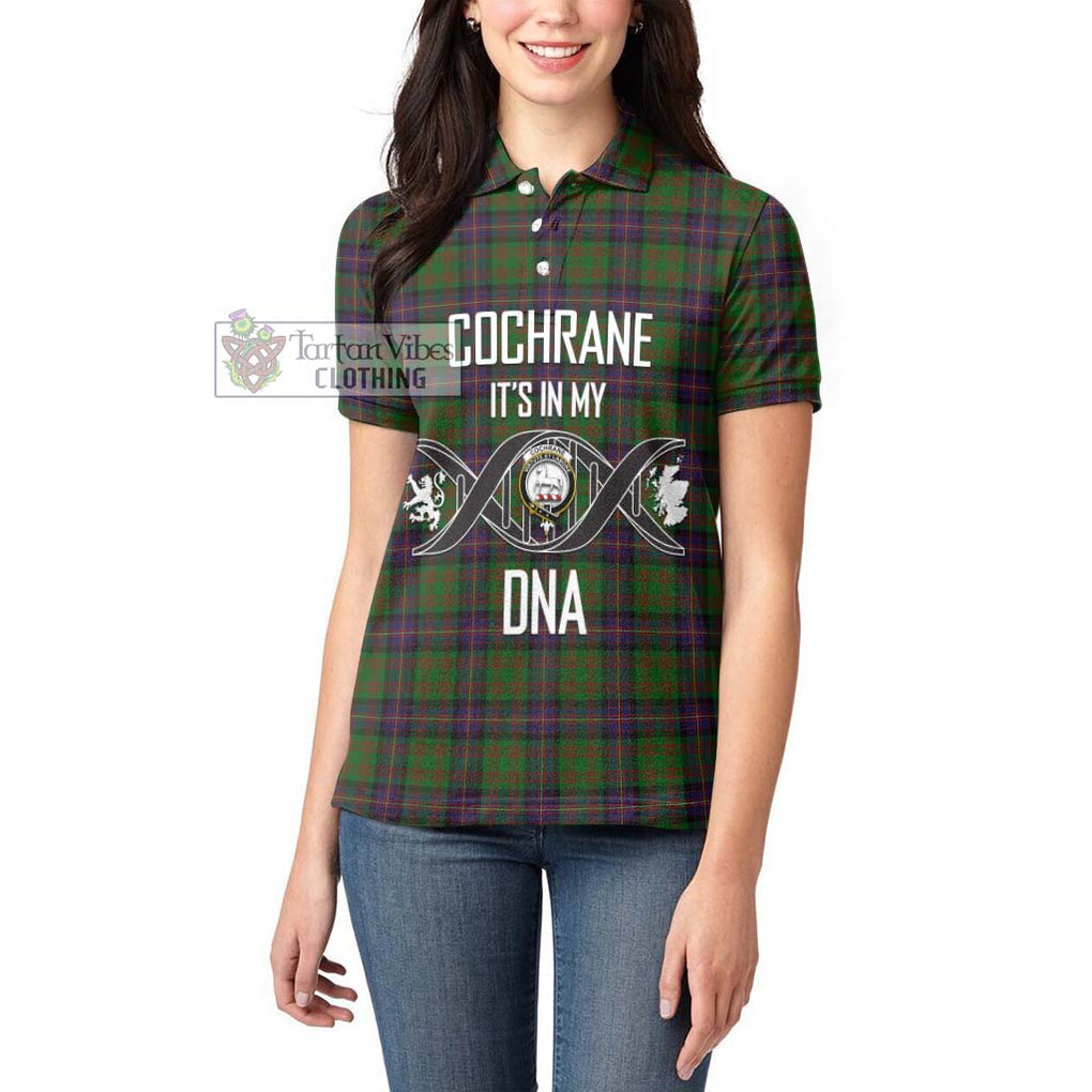 Cochrane Tartan Women's Polo Shirt with Family Crest DNA In Me Style Women - Tartanvibesclothing Shop