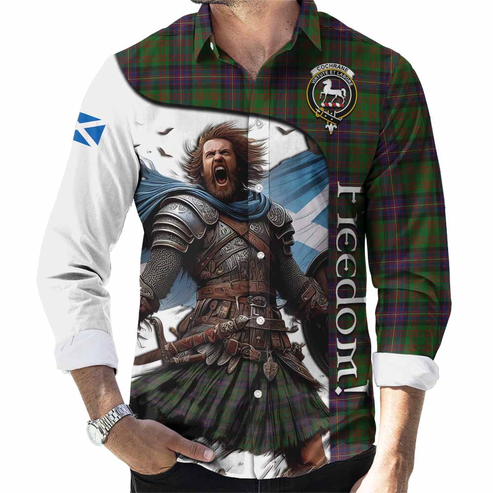 Tartan Vibes Clothing Cochrane Crest Tartan Long Sleeve Button Shirt Inspired by the Freedom of Scottish Warrior