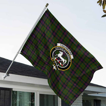 Cochrane Tartan House Flag with Family Crest