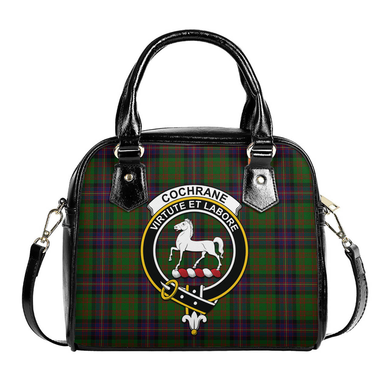 Cochrane Tartan Shoulder Handbags with Family Crest One Size 6*25*22 cm - Tartanvibesclothing