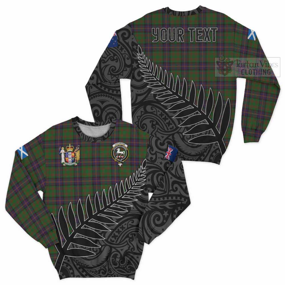 Tartan Vibes Clothing Cochrane Crest Tartan Sweatshirt with New Zealand Silver Fern Half Style