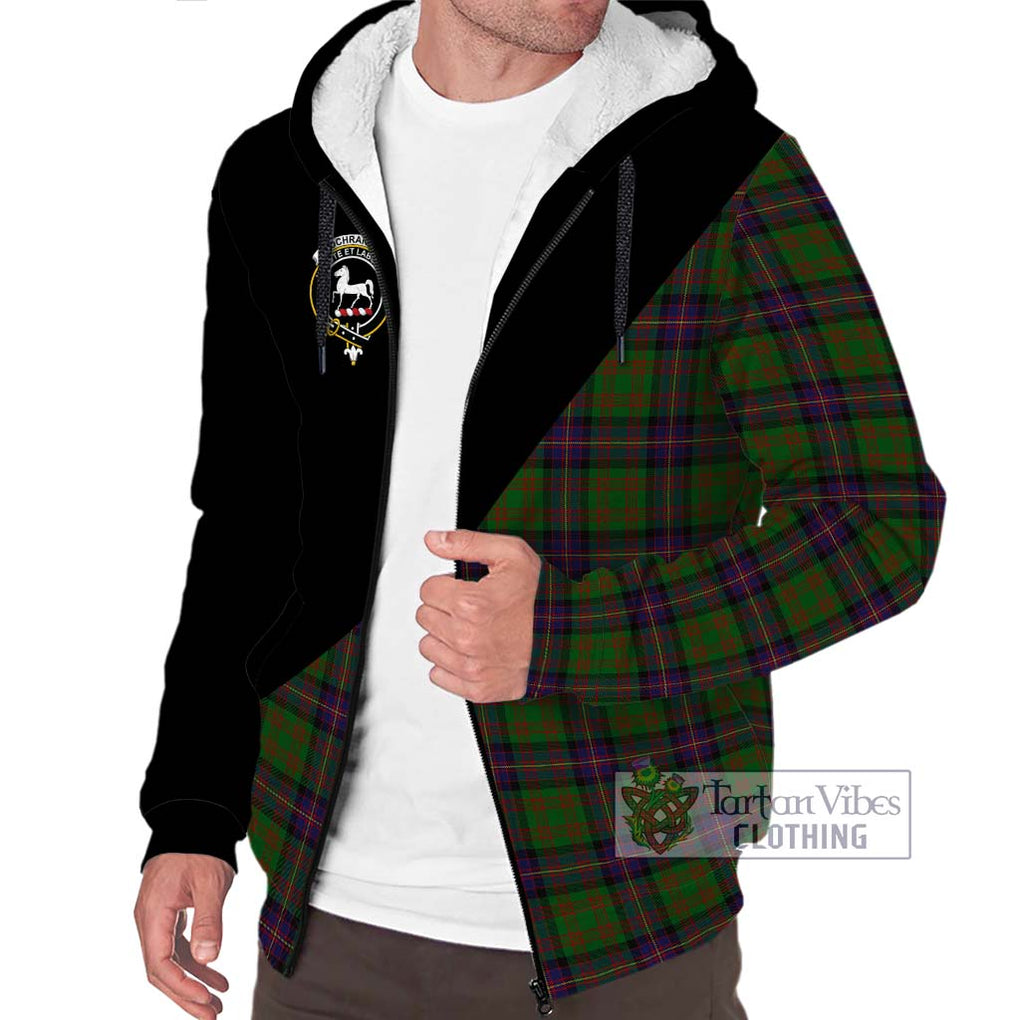 Cochrane Tartan Sherpa Hoodie with Family Crest and Military Logo Style Unisex S - Tartanvibesclothing Shop