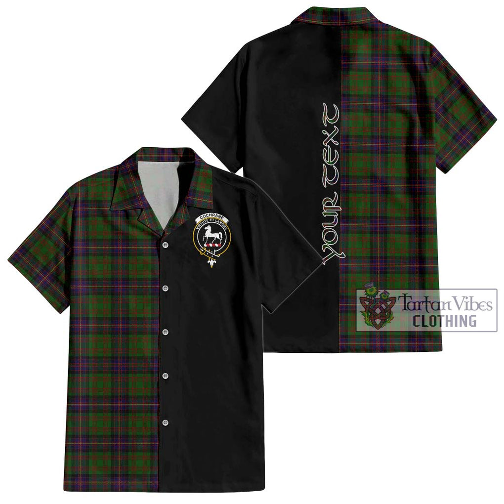 Cochrane Tartan Short Sleeve Button Shirt with Family Crest and Half Of Me Style Kid - Tartanvibesclothing Shop