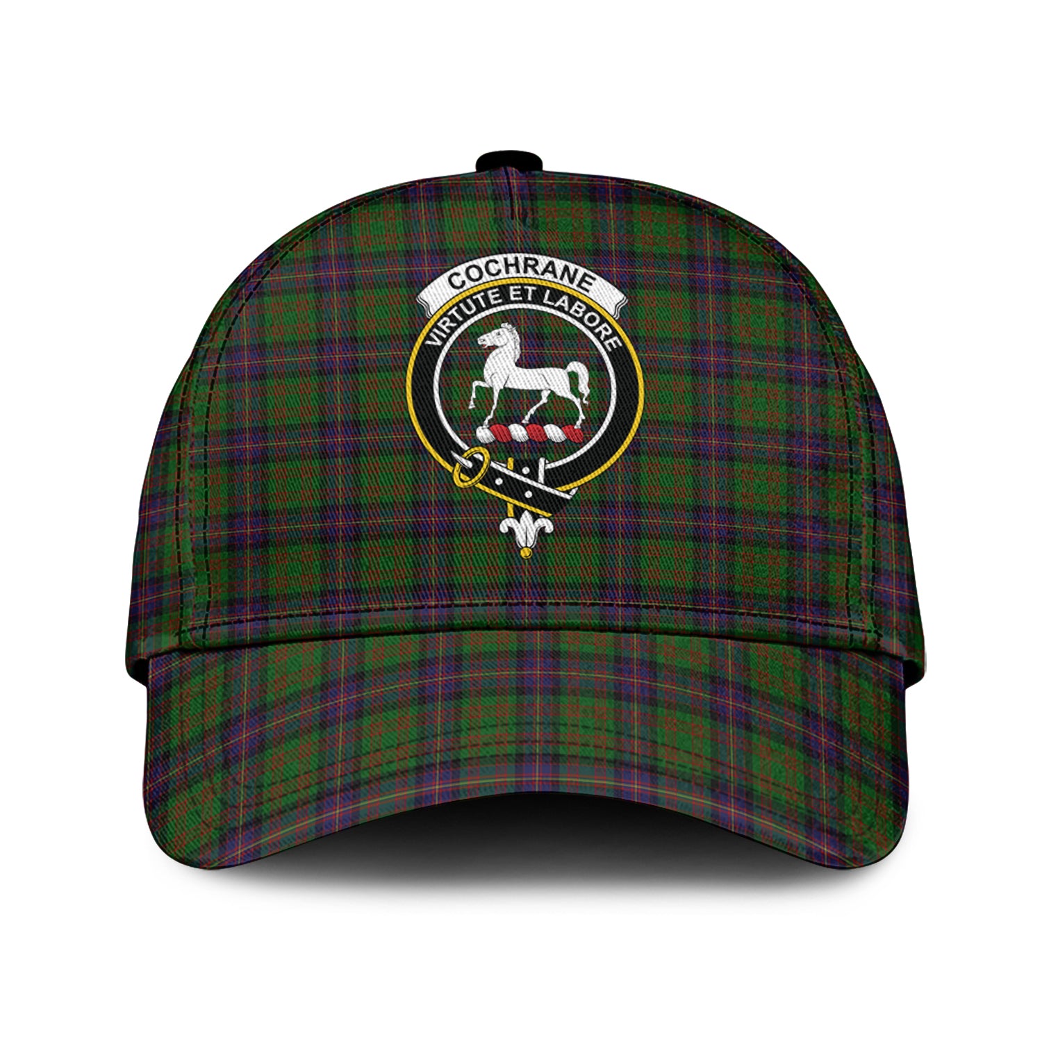 Cochrane Tartan Classic Cap with Family Crest Classic Cap Universal Fit - Tartan Vibes Clothing