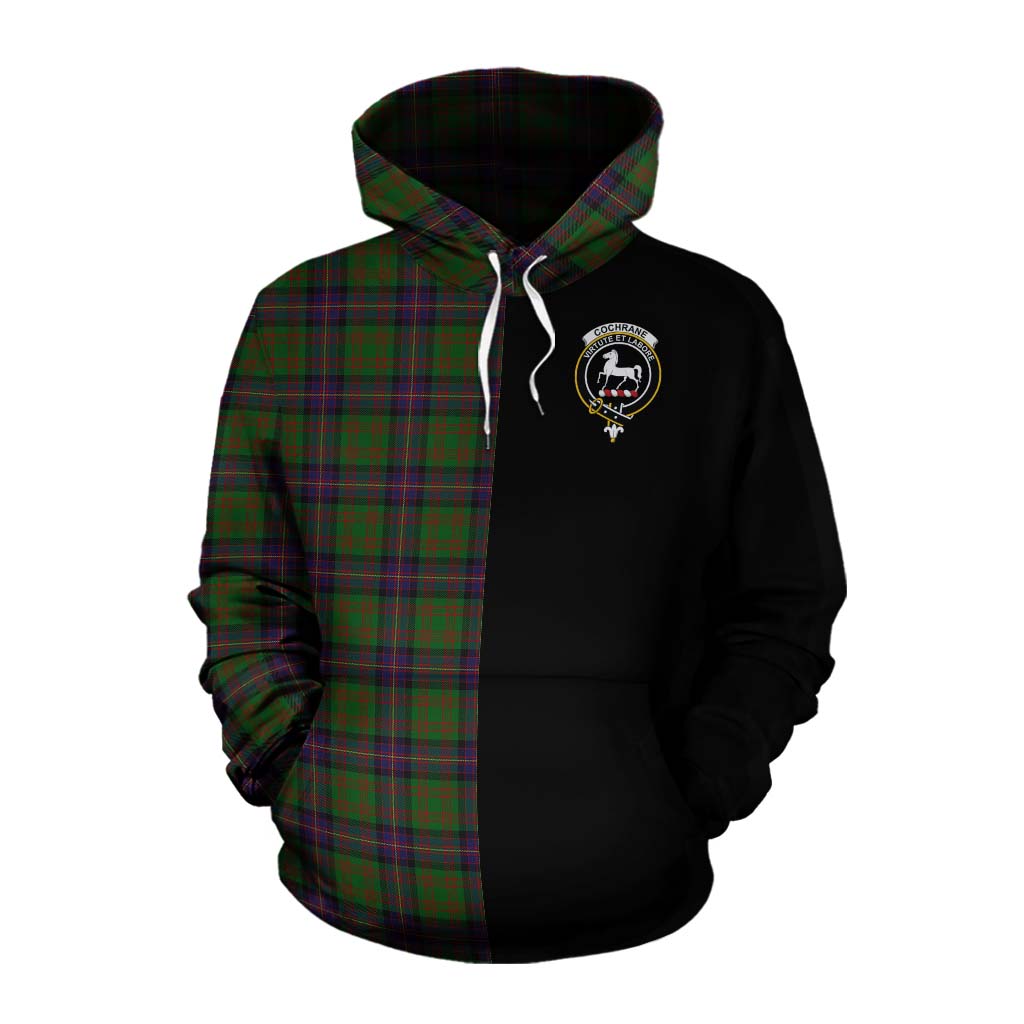 Tartan Vibes Clothing Cochrane Tartan Cotton Hoodie with Family Crest and Half Of Me Style