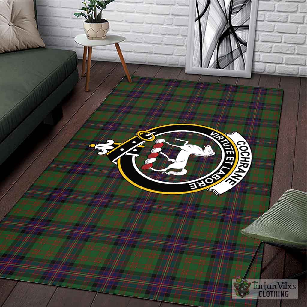 Tartan Vibes Clothing Cochrane Tartan Area Rug with Family Crest