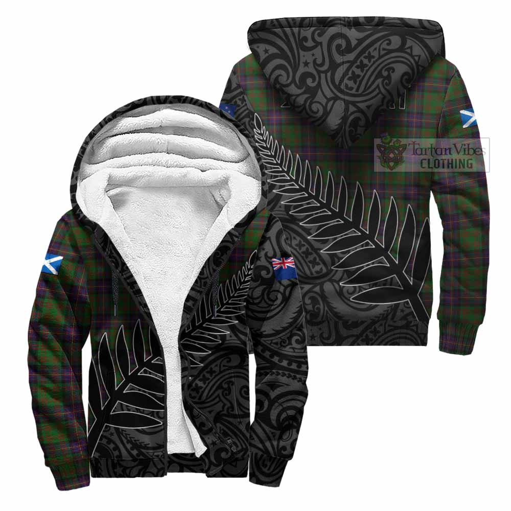 Tartan Vibes Clothing Cochrane Crest Tartan Sherpa Hoodie with New Zealand Silver Fern Half Style