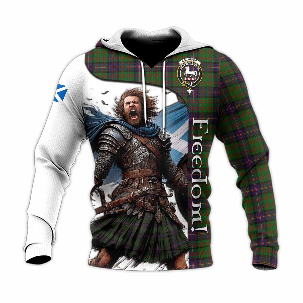 Tartan Vibes Clothing Cochrane Crest Tartan Knitted Hoodie Inspired by the Freedom of Scottish Warrior