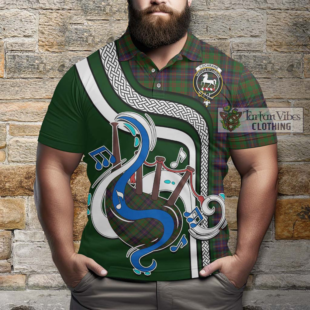 Tartan Vibes Clothing Cochrane Tartan Polo Shirt with Epic Bagpipe Style