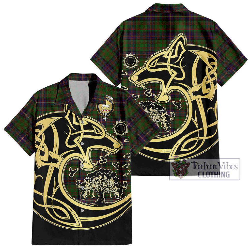 Cochrane Tartan Short Sleeve Button Shirt with Family Crest Celtic Wolf Style Kid - Tartan Vibes Clothing