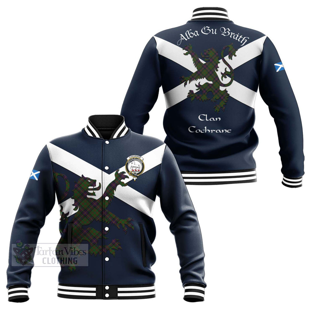 Cochrane Tartan Lion Rampant Baseball Jacket Proudly Display Your Heritage with Alba Gu Brath and Clan Name Unisex - Tartan Vibes Clothing