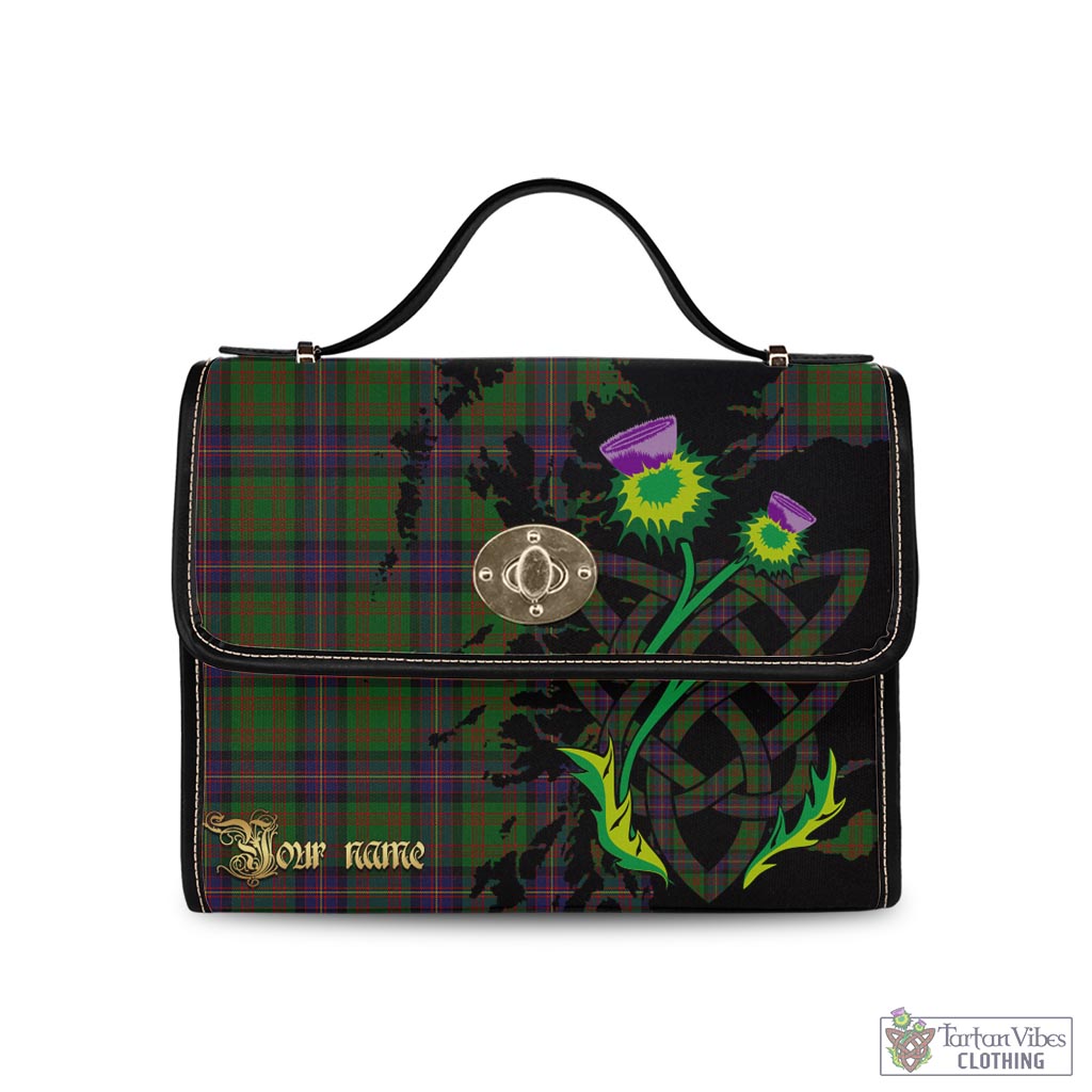 Tartan Vibes Clothing Cochrane Tartan Waterproof Canvas Bag with Scotland Map and Thistle Celtic Accents