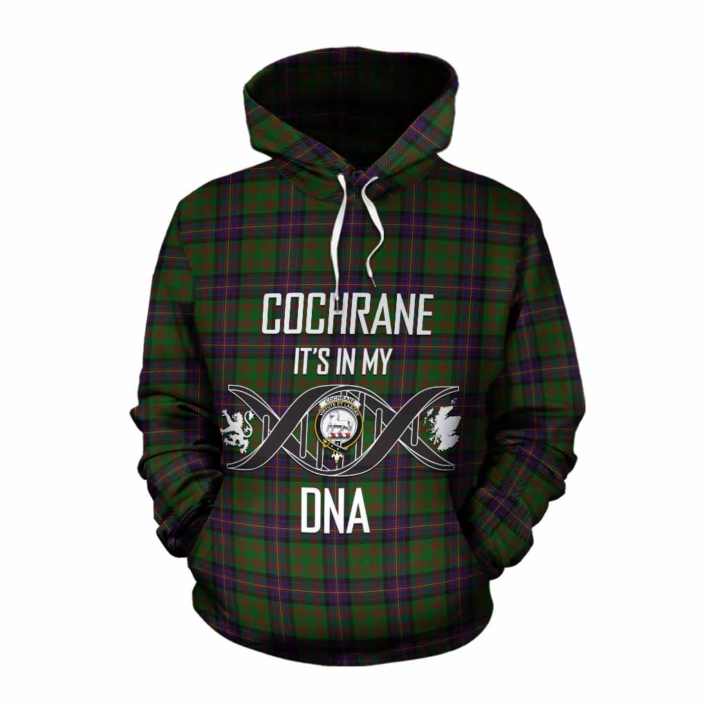 Tartan Vibes Clothing Cochrane Tartan Cotton Hoodie with Family Crest DNA In Me Style