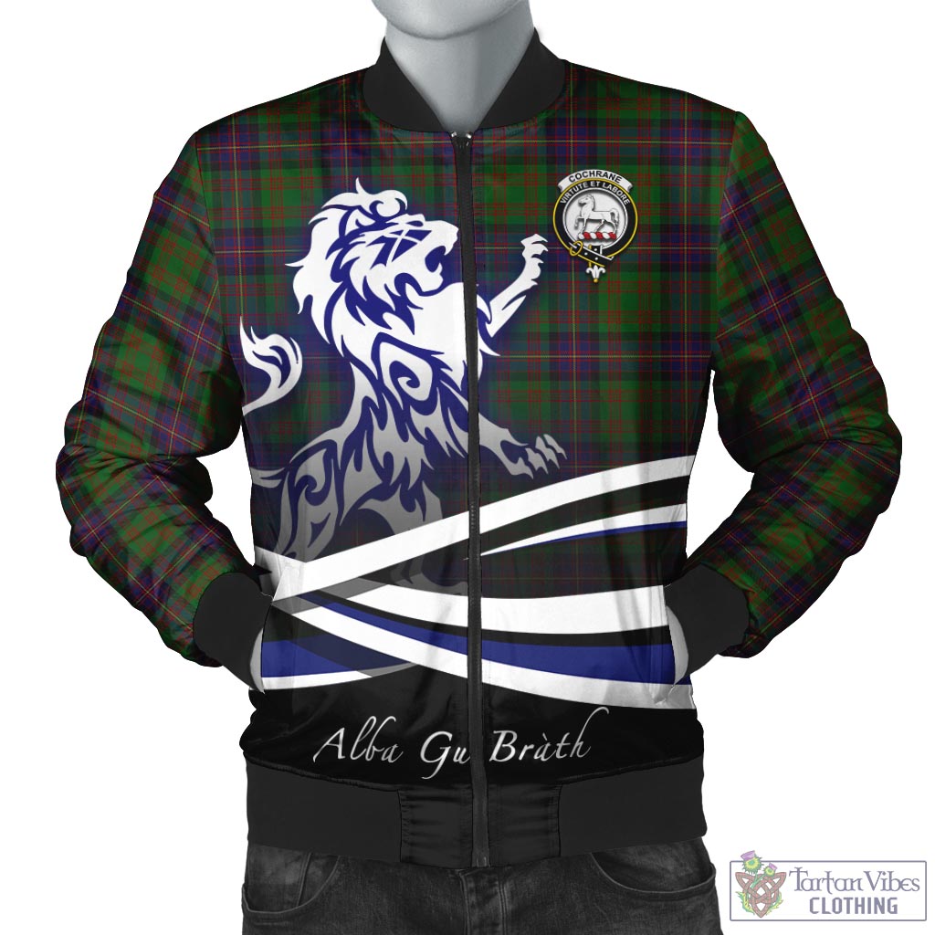 Tartan Vibes Clothing Cochrane Tartan Bomber Jacket with Alba Gu Brath Regal Lion Emblem