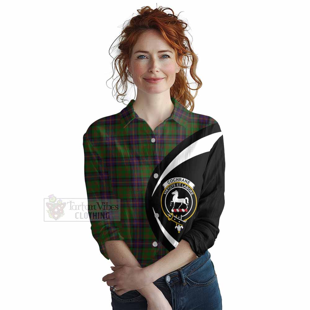 Tartan Vibes Clothing Cochrane Tartan Women's Casual Shirt with Family Crest Circle Style