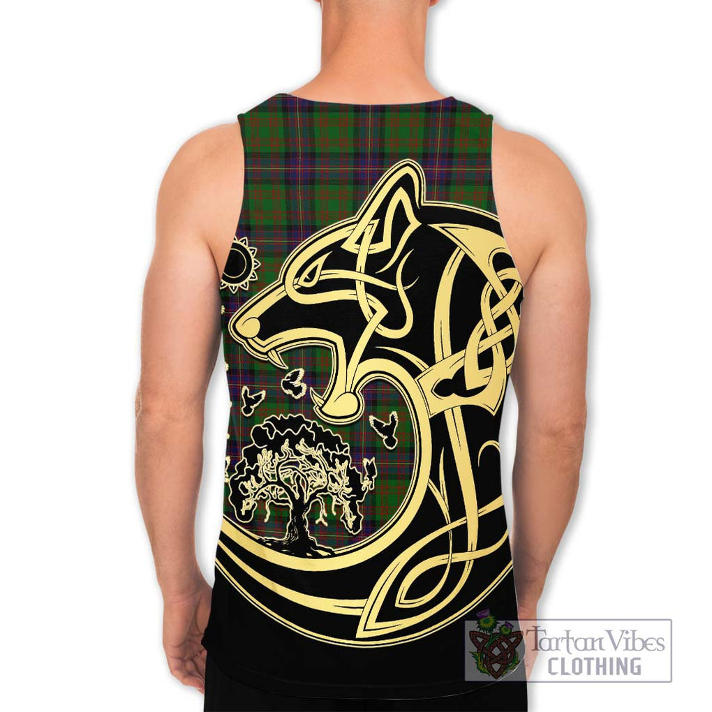 Cochrane Tartan Men's Tank Top with Family Crest Celtic Wolf Style - Tartan Vibes Clothing