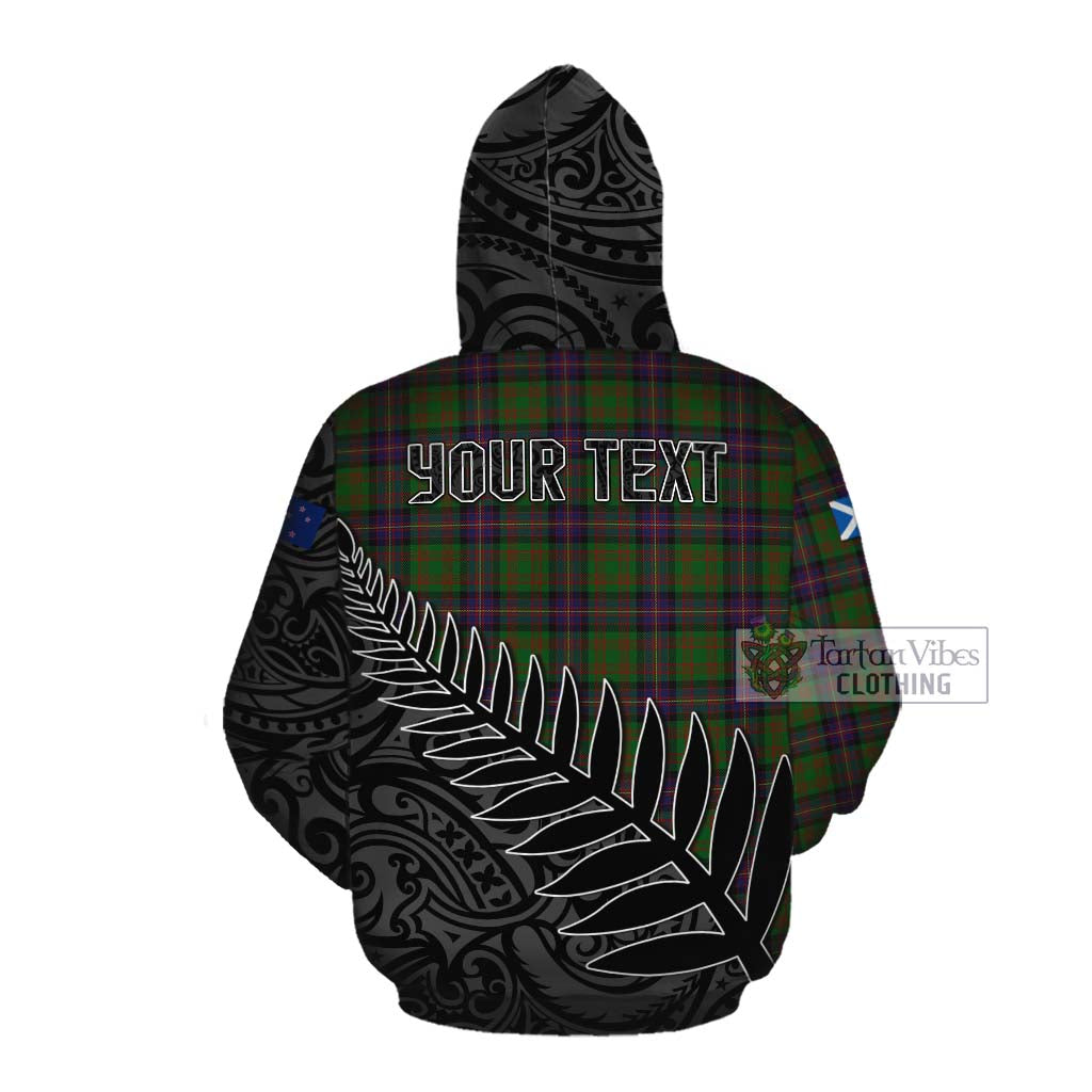 Tartan Vibes Clothing Cochrane Crest Tartan Cotton Hoodie with New Zealand Silver Fern Half Style