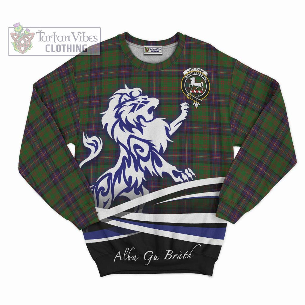 Cochrane Tartan Sweatshirt with Alba Gu Brath Regal Lion Emblem - Tartanvibesclothing Shop