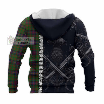 Cochrane Tartan Knitted Hoodie with Family Crest Cross Sword Thistle Celtic Vibes