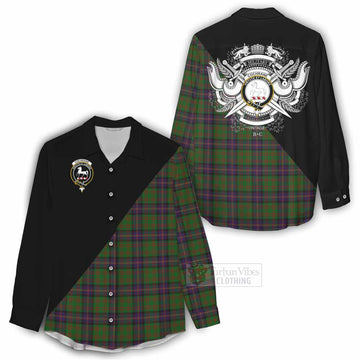 Cochrane Tartan Women's Casual Shirt with Family Crest and Military Logo Style