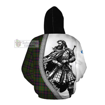 Cochrane Tartan Clan Crest Cotton Hoodie with Highlander Warrior Celtic Style