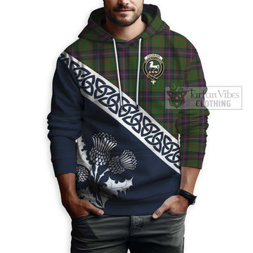 Cochrane Tartan Hoodie Featuring Thistle and Scotland Map