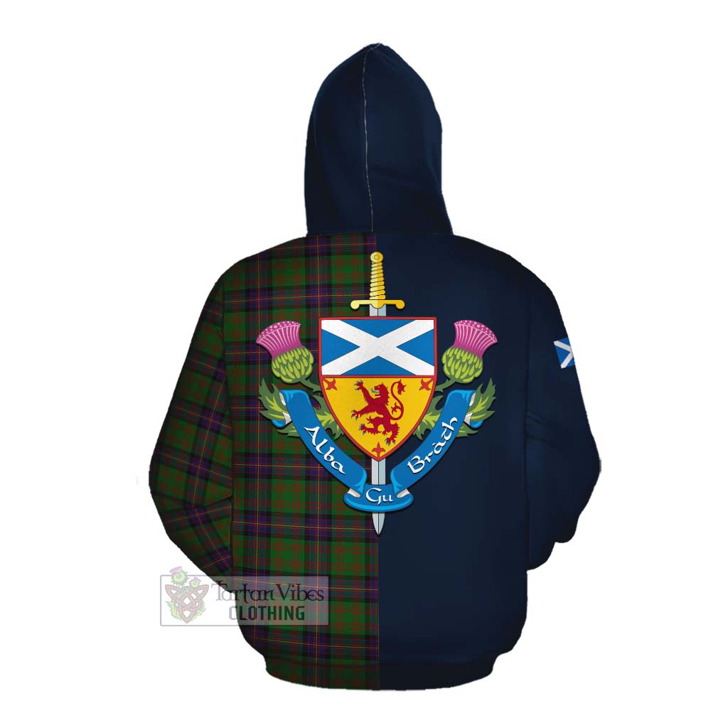 Tartan Vibes Clothing Cochrane Tartan Cotton Hoodie Alba with Scottish Lion Royal Arm Half Style