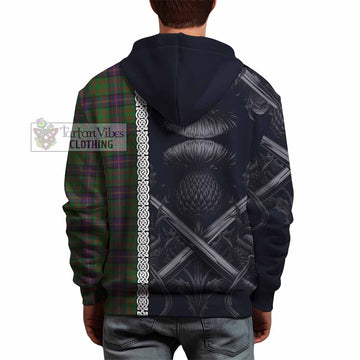 Cochrane Tartan Hoodie with Family Crest Cross Sword Thistle Celtic Vibes