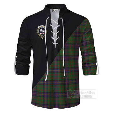 Cochrane Tartan Ghillie Kilt Shirt with Family Crest and Military Logo Style