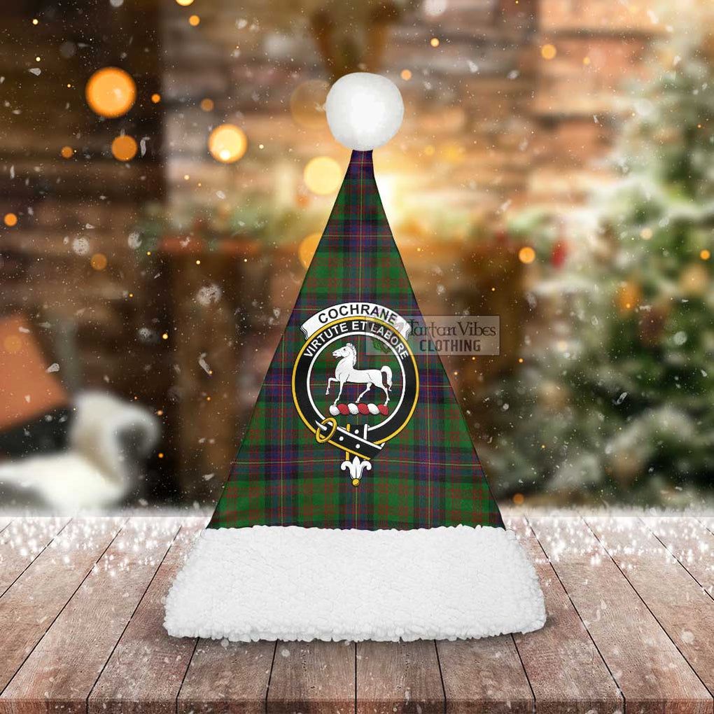 Tartan Vibes Clothing Cochrane Tartan Christmas Santa Hats with Family Crest