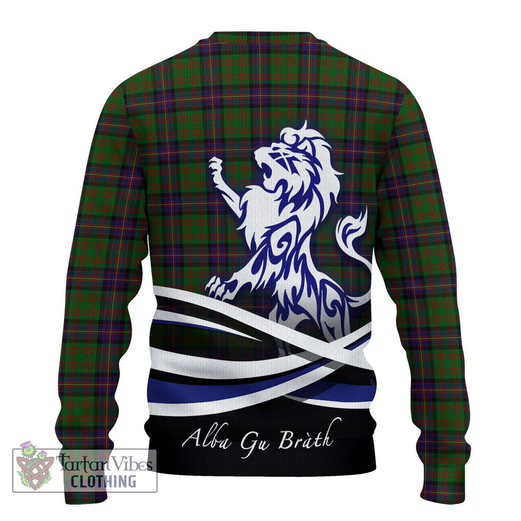 Cochrane Tartan Knitted Sweater with Alba Gu Brath Regal Lion Emblem - Tartanvibesclothing Shop