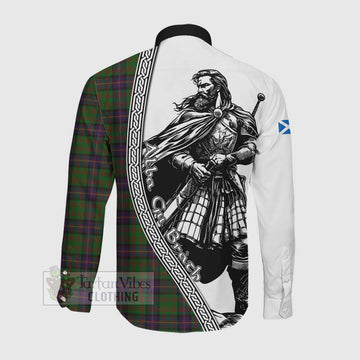 Cochrane Tartan Clan Crest Long Sleeve Button Shirt with Highlander Warrior Celtic Style