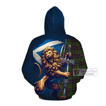 Cochrane Tartan Family Crest Cotton Hoodie with Scottish Majestic Lion Pullover Hoodie - Tartan Vibes Clothing