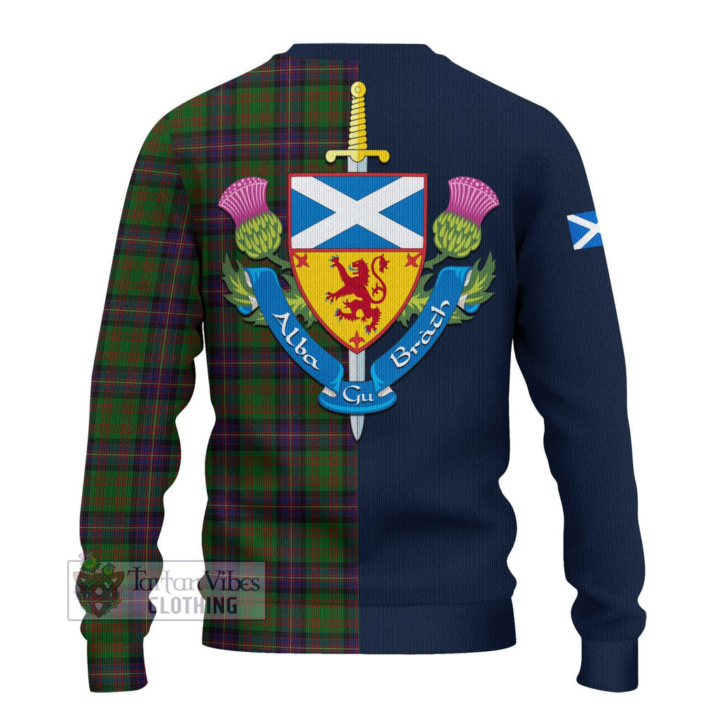 Tartan Vibes Clothing Cochrane Tartan Knitted Sweater with Scottish Lion Royal Arm Half Style