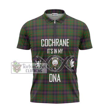 Cochrane Tartan Zipper Polo Shirt with Family Crest DNA In Me Style