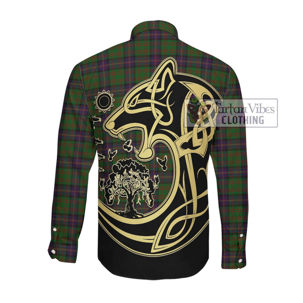 Cochrane Tartan Long Sleeve Button Shirt with Family Crest Celtic Wolf Style Men's Shirt - Tartan Vibes Clothing