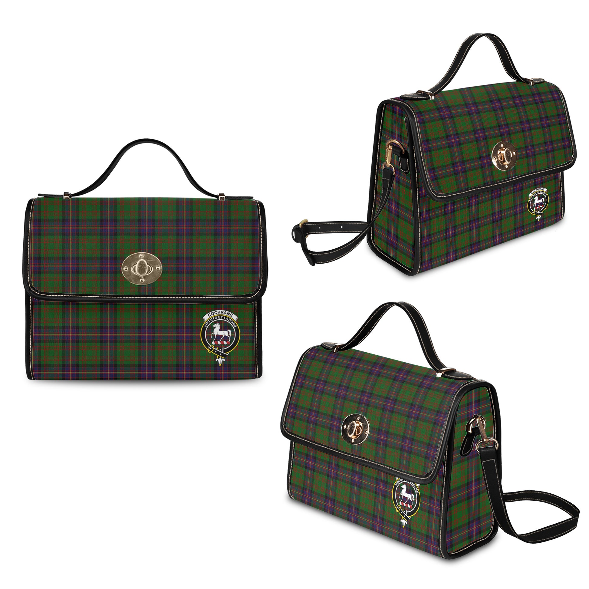 cochrane-tartan-leather-strap-waterproof-canvas-bag-with-family-crest