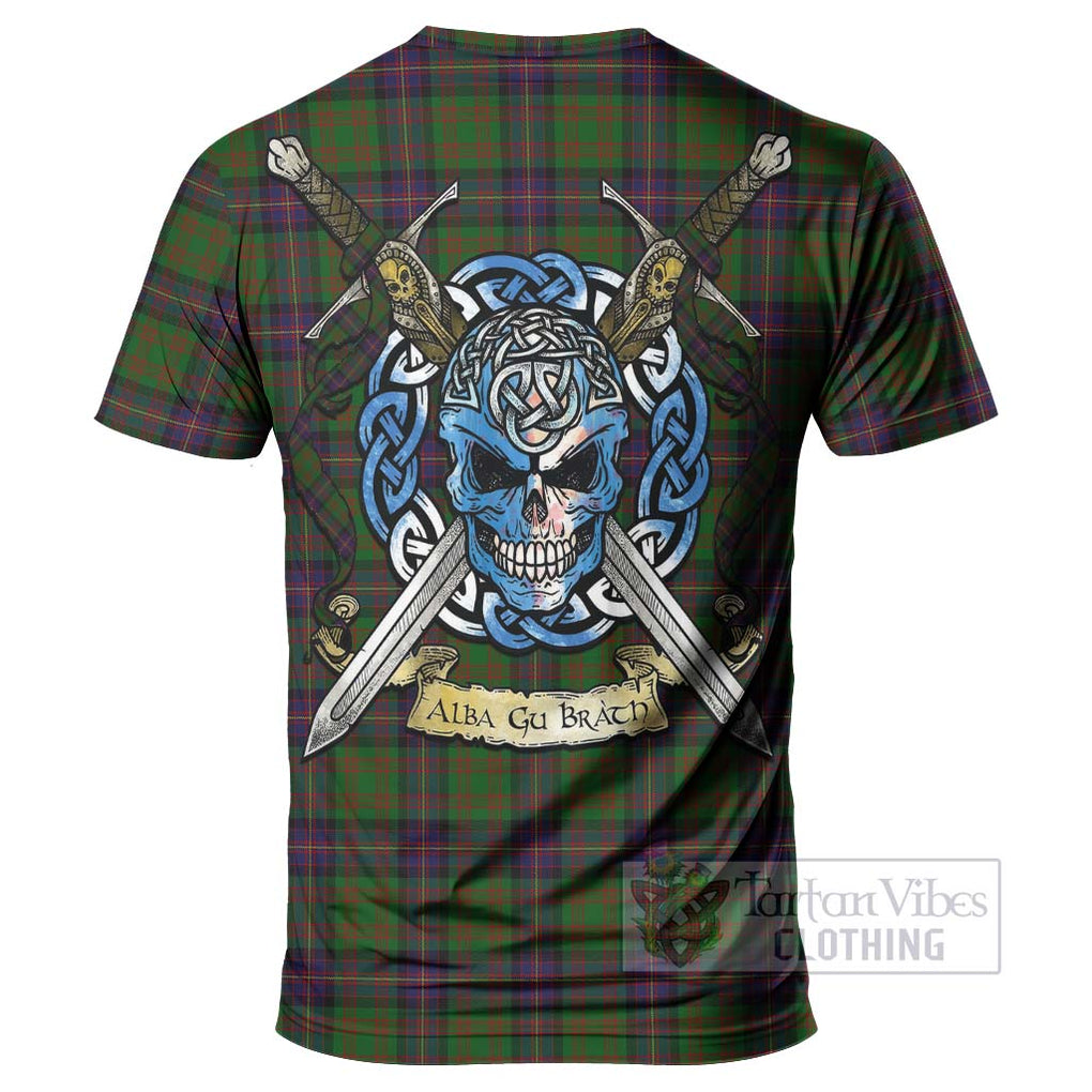 Tartan Vibes Clothing Cochrane Tartan T-Shirt with Family Crest Celtic Skull Style