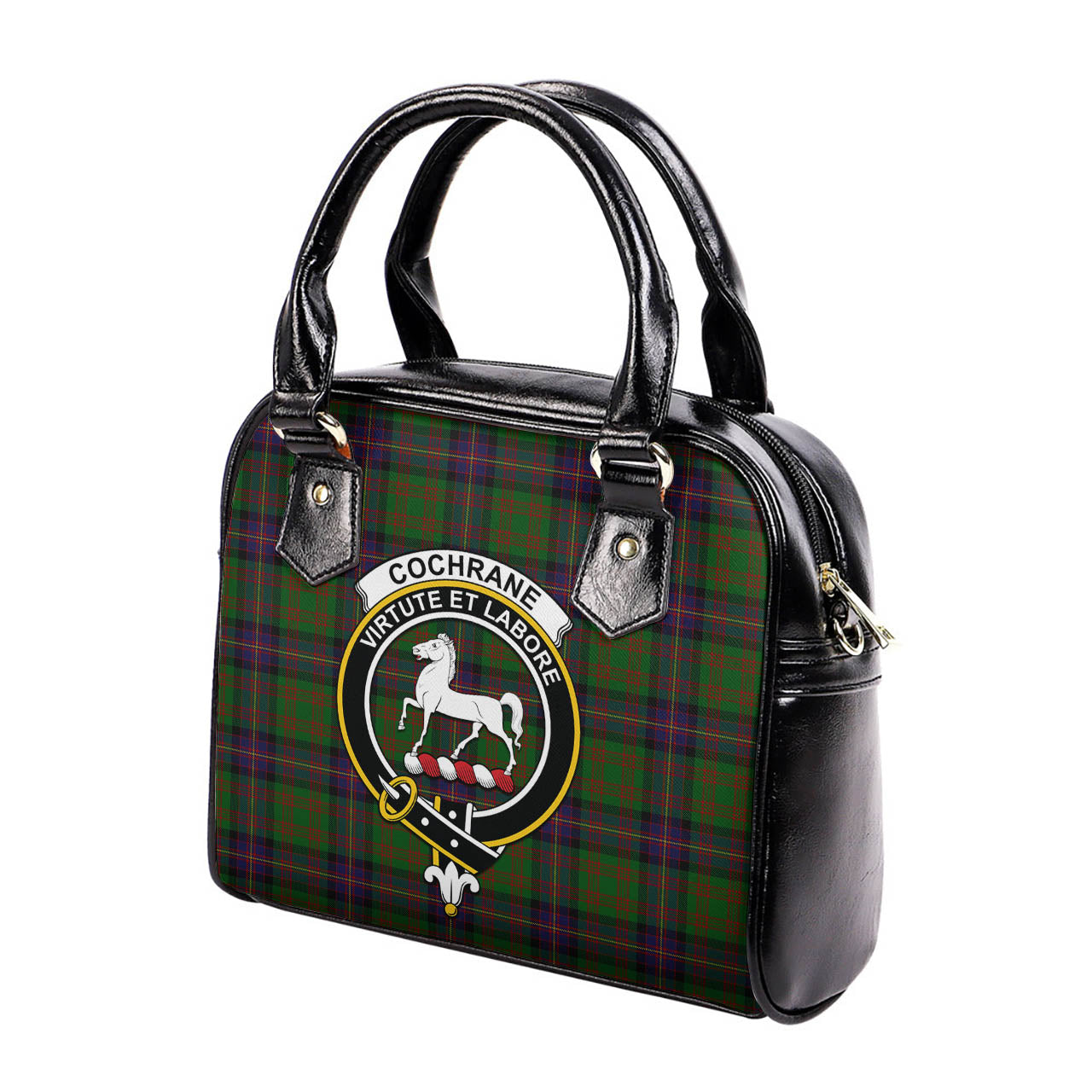 Cochrane Tartan Shoulder Handbags with Family Crest - Tartanvibesclothing