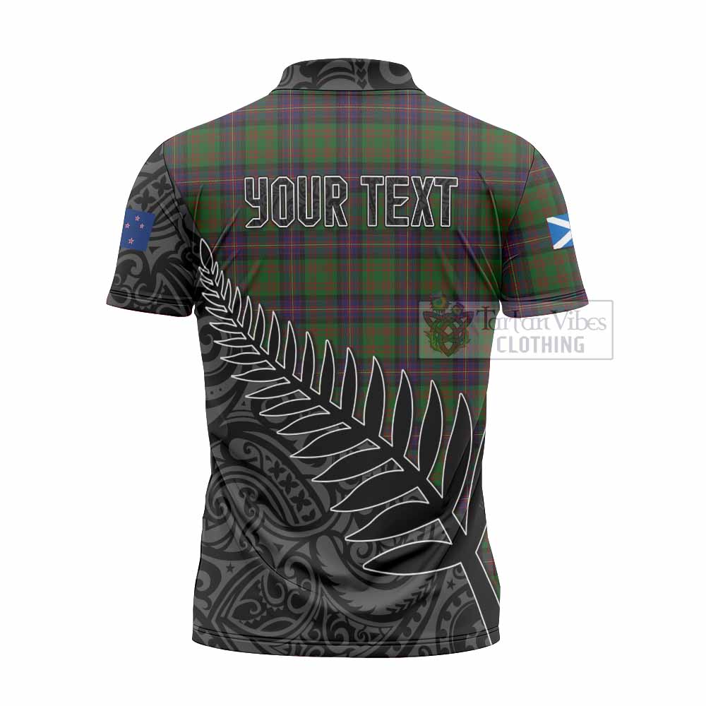 Tartan Vibes Clothing Cochrane Crest Tartan Zipper Polo Shirt with New Zealand Silver Fern Half Style