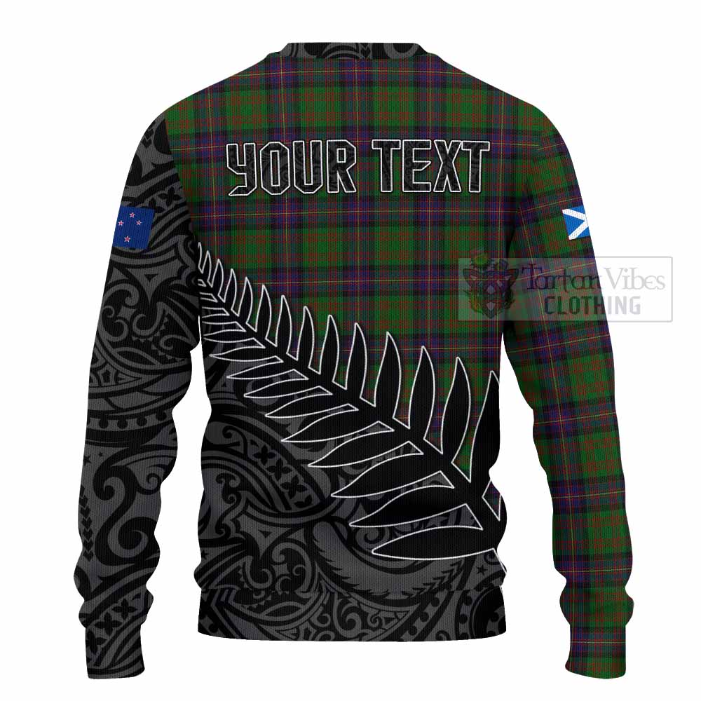 Tartan Vibes Clothing Cochrane Crest Tartan Knitted Sweater with New Zealand Silver Fern Half Style