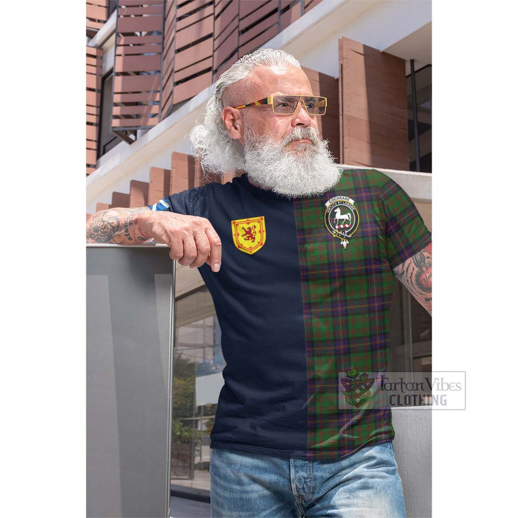 Tartan Vibes Clothing Cochrane Tartan Cotton T-shirt with Scottish Lion Royal Arm Half Style