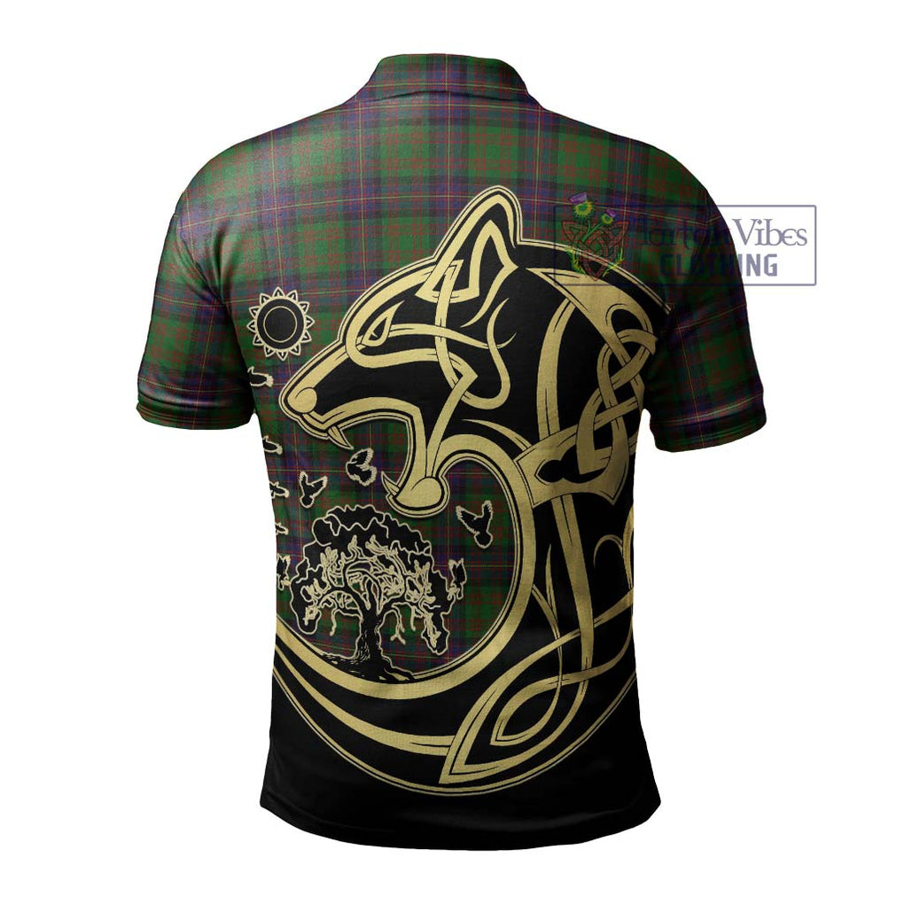 Cochrane Tartan Polo Shirt with Family Crest Celtic Wolf Style - Tartanvibesclothing Shop