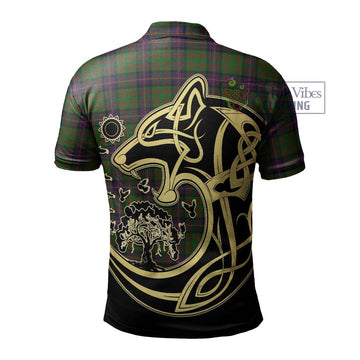 Cochrane Tartan Polo Shirt with Family Crest Celtic Wolf Style