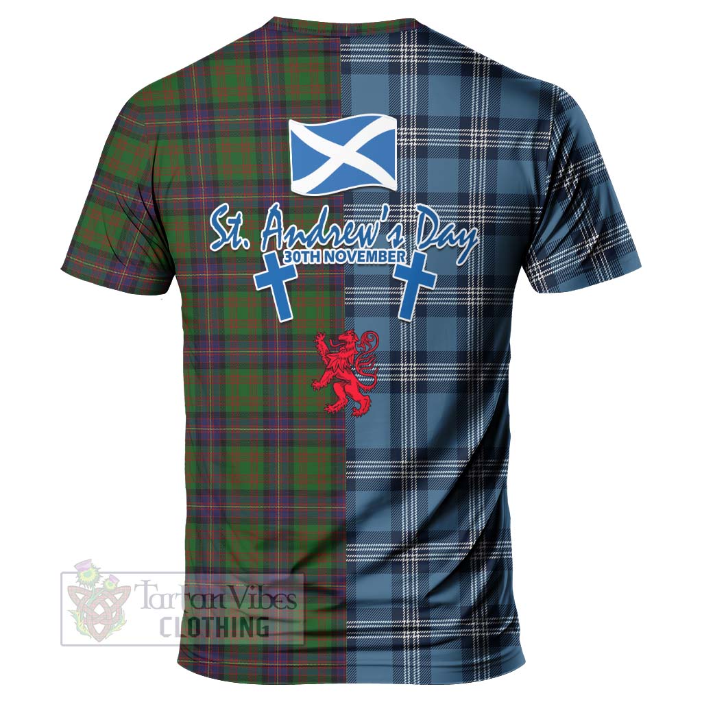 Tartan Vibes Clothing Cochrane Tartan T-Shirt Happy St. Andrew's Day Half Tartan Style