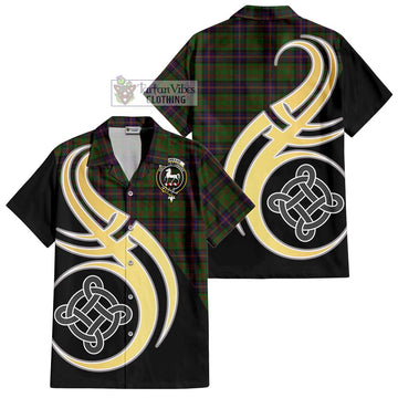 Cochrane Tartan Short Sleeve Button Shirt with Family Crest and Celtic Symbol Style